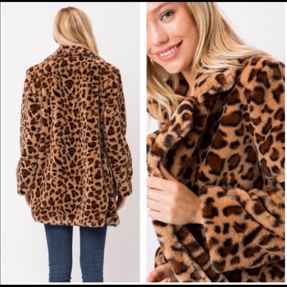 Faux Faur Leopard print Jacket - Picture 5 of 8